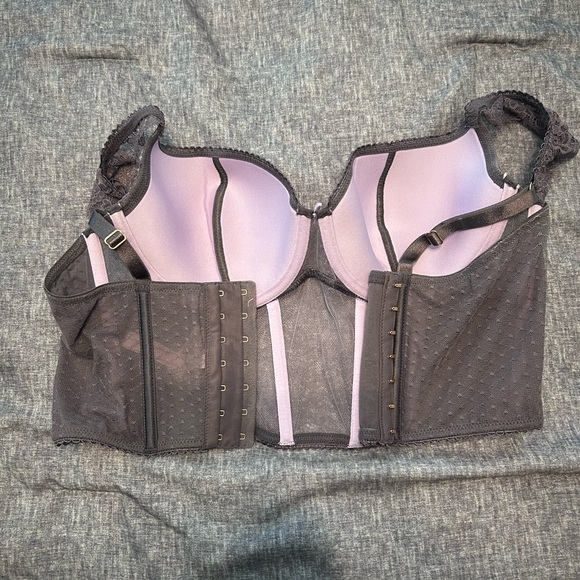 Victorias Secret crop Corset size L grey and lilac - Picture 3 of 5